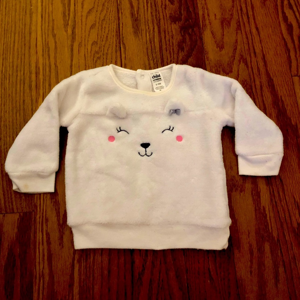 Supper soft white bear pull over